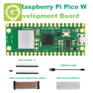 ชุดบอร์ดไมโครคอนโทรลเลอร์ไร้สาย PCB WiFi RP2040 สีเขียว สําหรับ Raspberry Pi Pico W 1 ชุด