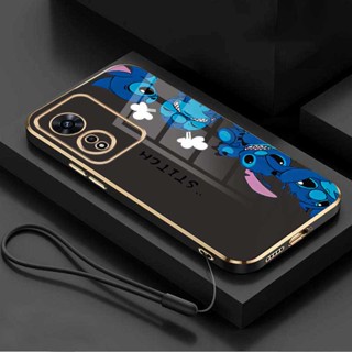 Honor X5 Plus x5Plus X6A เคสโทรศัพท์มือถือ ลายการ์ตูนมอนสเตอร์ ตาโต Stitch ขอบตรง ป้องกันกล้องเต็มรูปแบบ