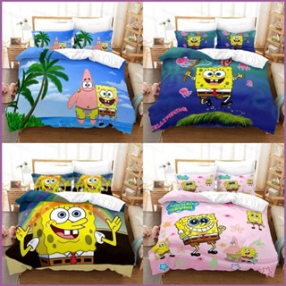 Sq2 SpongeBob 3in1 ชุดเครื่องนอน ผ้าปูที่นอน ผ้านวม หอพัก ซักทําความสะอาดได้ สะดวกสบาย สําหรับนักเรียน บ้าน