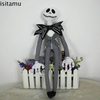 Isitaft ตุ๊กตานุ่ม รูปหัวกระโหลก Skellington ขนาด 50 ซม. ของขวัญสําหรับเด็ก