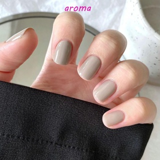 Aroma เล็บปลอม แบบสั้น บางพิเศษ ถอดออกได้ DIY สําหรับตกแต่งเล็บ