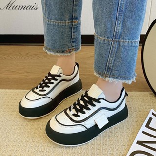 Mumais Casual shoes New Korean version niche versatile foot-showing platform round head small white shoes