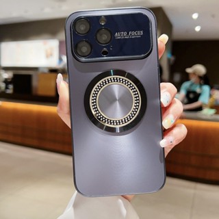 เคสโทรศัพท์แบบแม่เหล็กลายซีดีขนาดใหญ่สำหรับ iPhone 15 pro max 14 plus Aurora 13 diamond 12แว่นขยาย11เคสโทรศัพท์กันกระแทก