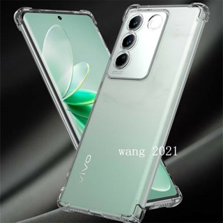 Ready Stock New Phone Case เคส VivoV27 VIVO V27e V27 Pro 5G Y02A Casing Four-corner Airbag Shockproof Clear TPU Anti-fall Protector Soft Case เคสโทรศัพท