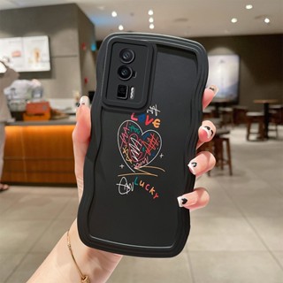 เคสโทรศัพท์มือถือ ซิลิโคนนิ่ม กันกระแทก ลายกราฟฟิตี้หัวใจ สําหรับ Redmi K60 K50 K40 K30 Pro Ultra K60e Note 11 Pro+ 5G