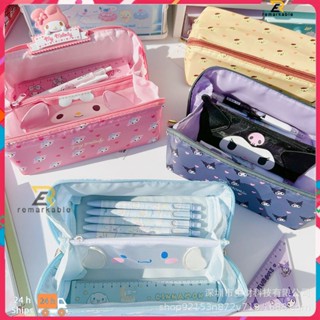 Ready Stock Kuromi Storage Bag Sanrio My Melody Cinnamoroll Cute Travel Toiletries Makeup Bags Girls Gifts Student Stationery Pen Bag.กระเป๋า