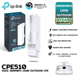 ราคา⚡️ส่งด่วนใน1ชม.ทักแชท⚡️ Access Point Outdoor TP-LINK CPE510 PHAROS 5GHz ประกัน 3 ปี