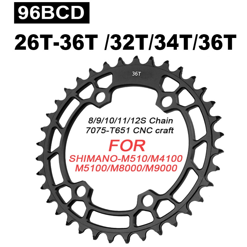 จานหน้าจักรยานเสือภูเขา 96BCD BCD 96 มม. 32T 34T Crown 26T-36T สําหรับ FC-M4100 MT510 M5100 M8000 M9000