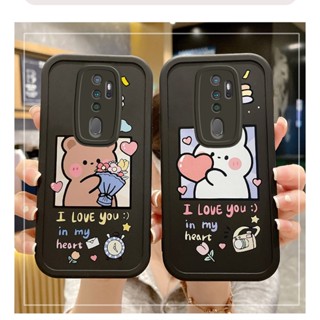 เคส oppoa3s เคส OPPO A3S A83 A5S A15 A15S A53 A31 A5 2020 A9 2020 F11 A76 A96 R17 Reno 7Z 8Z Reno8 5G เคสโทรศัพท์มือถือ TPU แบบนิ่ม ลายการ์ตูนกระต่าย และหมี สําหรับ