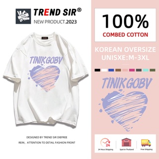 ⚡พร้อมส่ง⚡️เสื้อยืด oversize cotton 100 เสื้อยืดคอกลม ทรงหลวม เสื้อผ้าสไตล์เกาหลี เสื้อโอเวอร์ไซส์น่ารัก มี9สี M-3XL