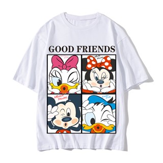 YFเสื้อมิกกี้เมาส์น่ารัก คอตตอน Mickey Mouse เนื้อนุ่ม ใส่สบาย คอกลม เสื้อยืดใส่ได้ทั้งชายและหญิง oversize แขนสั้นสวยๆ