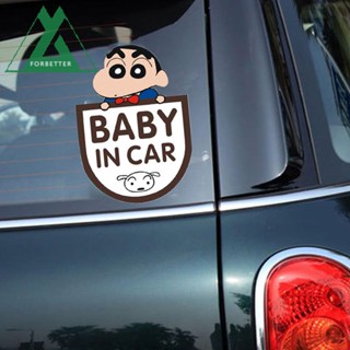 Forbetter สติ๊กเกอร์สะท้อนแสงลายการ์ตูน Baby In Car สําหรับติดตกแต่งรถยนต์