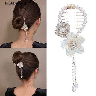 [highbuying] กิ๊บติดผม รูปดอกคามิเลีย ประดับพู่ ไข่มุก เครื่องประดับ สําหรับผู้หญิง สินค้าใหม่