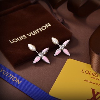 Lv ต่างหูสตั๊ด แบบไขว้ สไตล์คลาสสิก เครื่องประดับ สําหรับผู้หญิง