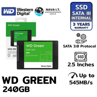 COINSคืน15%⚡FB9JMZV6⚡ 240 GB SSD (เอสเอสดี) WD GREEN SATA WDSSD240GB-SATA-GREEN-3D รับประกัน 3 ปี