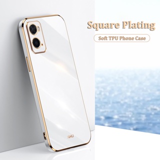 เคสโทรศัพท์มือถือ สีใส ป้องกันรอย สำหรับ Realme 10 Pro + Plus 6D จัตุรัสหรูหรา TPU โทรศัพท์ซิลิโคน เคส