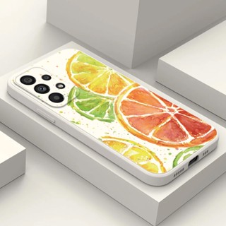 เคสโทรศัพท์มือถือ ซิลิโคนนิ่ม สีส้ม แฟชั่นฤดูร้อน สําหรับ Samsung Galaxy S23 S22 Plus Ultra S23 5G