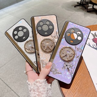 เคสโทรศัพท์มือถือ ลายผีเสื้อ พร้อมขาตั้ง หรูหรา สําหรับ Honor 50 60 70 80 PRO 50SE X30 X40 MAGIC 3 3PRO 4 4PRO 5 5PRO