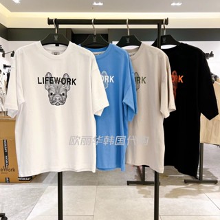 ใหม่ LIFEWORK เสื้อยืดแขนสั้น สีขาว อเนกประสงค์ สําหรับผู้ชายและผู้หญิง