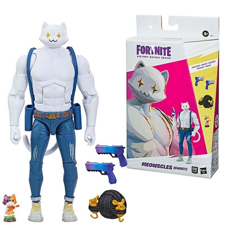 Hasbro Genuine Fortnite MEOWSCLES CHOST Joints Movable Anime Action Figures Toys for Boys Girls Kids Gifts Collectible