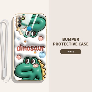 เคสโทรศัพท์มือถือ ซิลิโคนนิ่ม TPU ลายการ์ตูนกระต่าย ไดโนเสาร์ 3D พร้อมสายคล้อง สําหรับ infinix Smart 5 Hot 10 Lite X657 X657C X657B