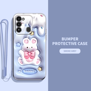 เคสโทรศัพท์มือถือ ทรงสี่เหลี่ยม ป้องกันกล้อง ลายการ์ตูนน่ารัก 3D หรูหรา สําหรับ Tecno Spark GO 2022 Spark 8C KG5 KG5j KG5k