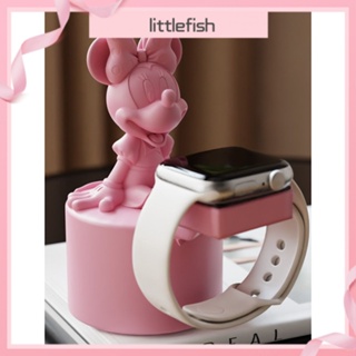 [littlefish] แท่นชาร์จแม่เหล็กไร้สาย ลายการ์ตูนมิกกี้เมาส์น่ารัก สีชมพู สําหรับ apple Huawei apple watch