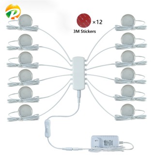 โคมไฟ LED DC12V 3W 5W ทรงกลม สําหรับติดใต้ตู้เสื้อผ้า