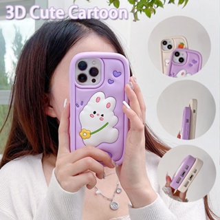 3D กันกระแทก สําหรับ OPPO A78 A58 A57 A77 2022 4G 5G A77S A54 A55 A16 เคสมือถือ Soft TPU Case เคสป้องกัน Cute Cartoon Bunny เปลือกซิลิคอน