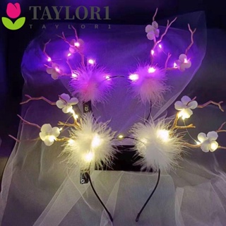 Taylor1 ที่คาดผม LED คริสต์มาส ปาร์ตี้ แต่งตัว การ์ตูน เด็กผู้หญิง ซานต้า กวางเรนเดียร์ หมวกคริสต์มาส เรืองแสง กวาง ที่คาดผม เอลฟ์ หญิง ตุ๊กตา ที่คาดผม