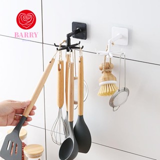 BARRY Creative Hook Self-Adhesive Utensil Rack Sticking Hook Towel Hanging Household Item 180 Degrees Vertical Flip 360 Degrees Rotating Bathroom Storage Kicthen Organization/Multicolor