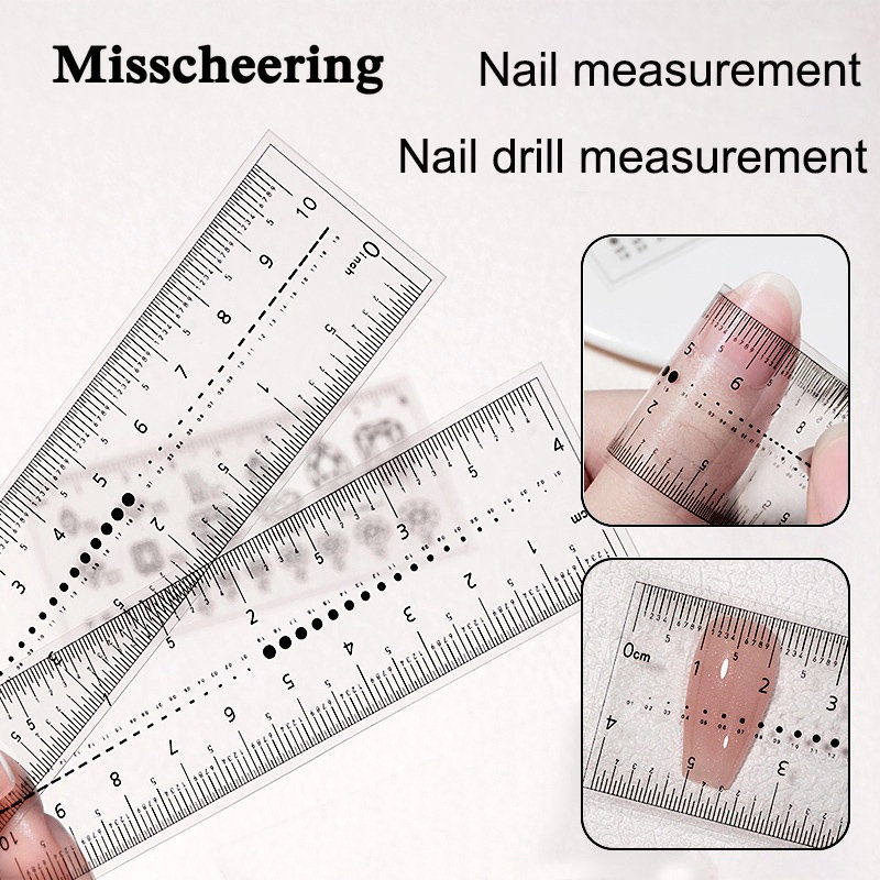 Misscheering ไม้บรรทัด PVC ใส แบบนิ่ม สําหรับวัดขนาดเล็บ