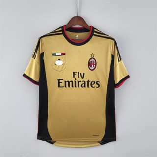 เสื้อกีฬาแขนสั้น ลายทีมชาติฟุตบอล Milan Third Away 13-14 AC ACM สไตล์เรโทร