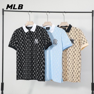 [พร้อมส่ง] เสื้อโปโลลําลอง ปักลาย MLB ทรงหลวม ของแท้ 100% สําหรับผู้ชาย