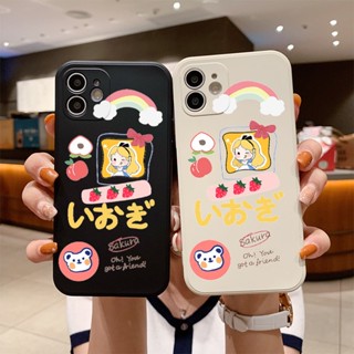 G5xe เคสโทรศัพท์มือถือ ซิลิโคน ลายการ์ตูนเด็กผู้หญิงน่ารัก สีพื้น สําหรับ iphone 13pro 14 12 14 xsmax