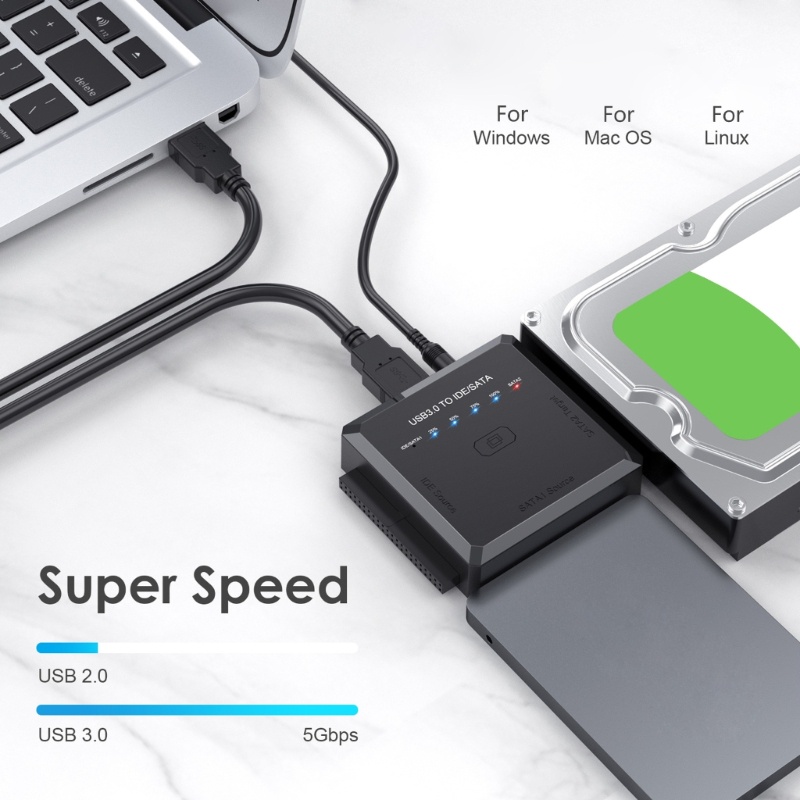 WU IDE Drive to USB 3 0 สายแปลงอะแดปเตอร์สําหรับฮาร์ดดิสก์ไดรฟ์ 2 5 3 5