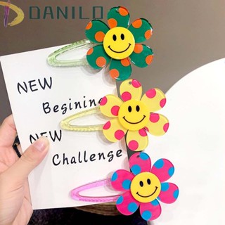 DANILO Gifts Smiley Hair Pin Cute Lovely Korean Style Women Hair Clips Side Bangs Clips Bangs Clip Sun Flower Round Dot Pattern Headwear Acrylic Fix Fringe Barrette/Multicolor