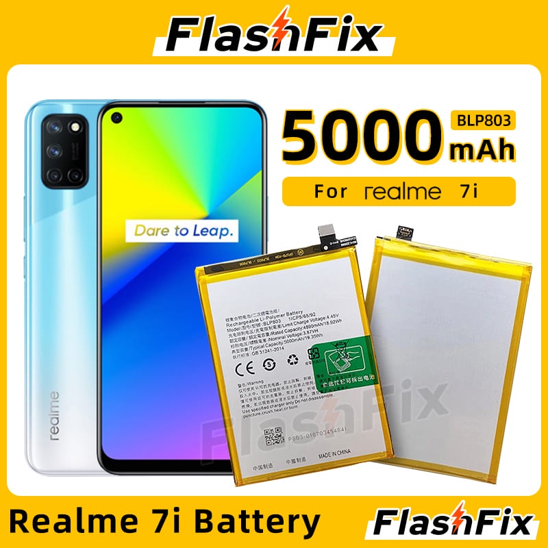 FlashFix For Realme 7i High Quality Cell Phone Replacement Battery BLP803 5000mAh