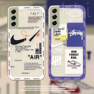 เคสโทรศัพท์มือถือ ซิลิโคนนิ่ม ใส ลายสัญลักษณ์แฟชั่น สําหรับ Samsung Galaxy S21 FE S22 S22+ S22 Ultra S21 S21+ S21 Ultra 5G S22 Ultra 5G