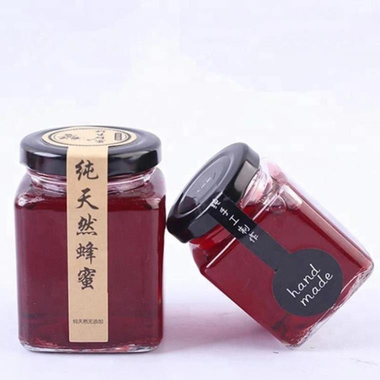 COMBO 6 200ML SQUARE GLASS JARS พร้อมที่เก็บข้อมูลหลายชั้น