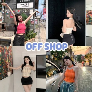 OFF SHOP พร้อมส่ง (OFF-32161)  เสื้อสายเดี่ยวไหมพรม ถักไหมพรมน่ารักดีเทลแถมปลอกคอเก๋ๆ  -C