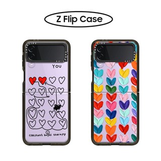 Casetify เคสพลาสติก Pc แข็ง ลายหัวใจ สําหรับ Samsung Galaxy Z Flip3 Flip4 Flip 3 4