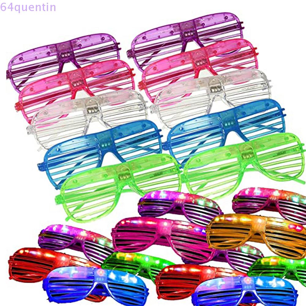 QUENTIN LED Light Toy Light up Glasses Party Favors Shutter Shades Glasses LED Glasses Neon Party Sunglasses 6 Color Adult Kids Flashing Glasses Party Supplies Glow Sticks Glasses/Multicolor