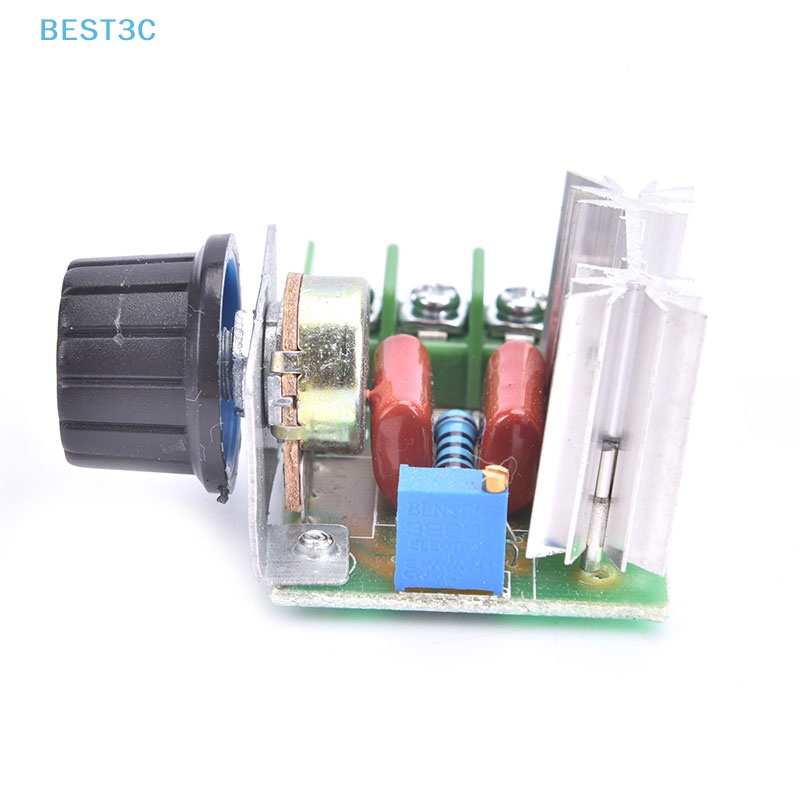 Best3c ตัวควบคุมแรงดันไฟฟ้า AC 220V 2000W SCR หรี่ไฟได้ มอเตอร์ควบคุมความเร็ว