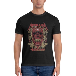 เสื้อยืดลําลอง แขนสั้น พิมพ์ลาย Skull Metallica San Francisco 49Ers ลดราคาครั้งใหญ่