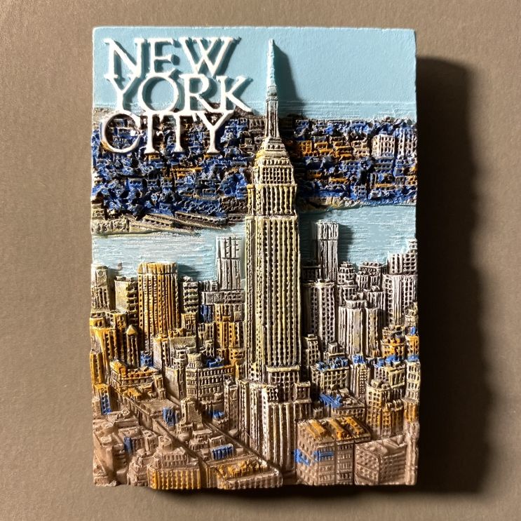 Landmarks in New York, USA แม่เหล็กติดตู้เย็น 3D เรซิ่น Handmade ของที่ระลึกสร้างสรรค์ตกแต่งบ้าน