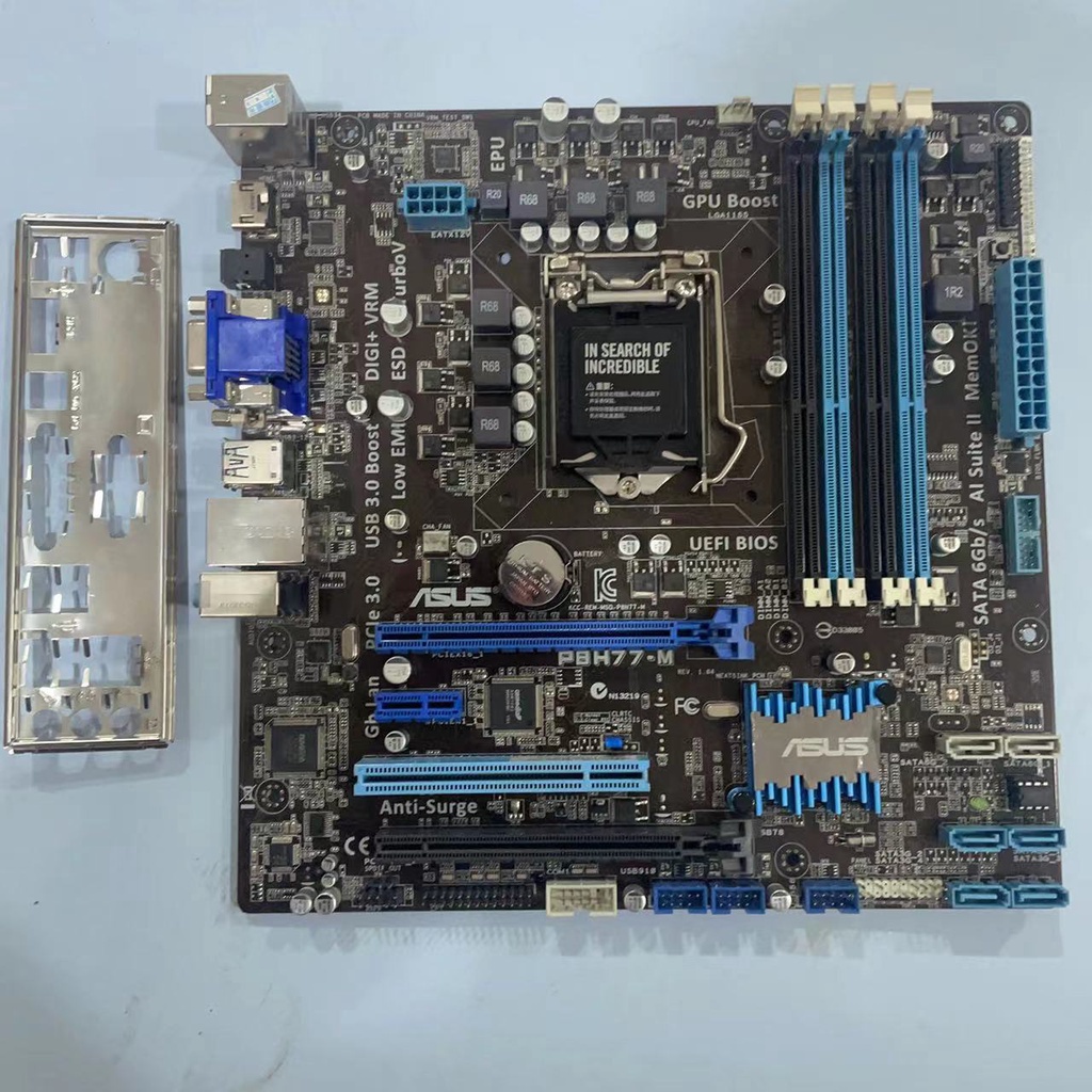 Asus P8H77-M LGA 1155 DDR3 สําหรับ I3 I5 I7 cpu 32GB USB2.0 USB3.0 H77 ใช้เมนบอร์ดเดสก์ท็อป