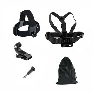 5 in 1 สายคาดหัว สายคาดอกพร้อมอุปกรณ์ ติดกล้องโกโปร มีซิลิโคนกันลื่น GoPro Head Chest Strap สำหรับกล้อง GoPro และ กล้...