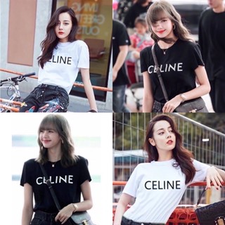 #ถูกสุด 🌟STF_SHOP🌟เสื้อยืด แขนสั้น คอกลม งานคอป้าย สกรีนแฟชั่นแบบลิซ่าBLACKPINK กับ น้องตี๋ลี่เร่อปา