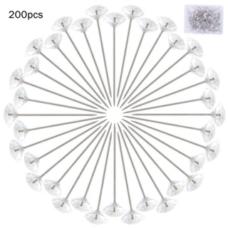 200pcs Clear Flower DIY Craft Bridal Hair Accessories Sewing Celebration Wedding Bouquet Crystal Head Corsage Pin